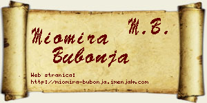 Miomira Bubonja vizit kartica